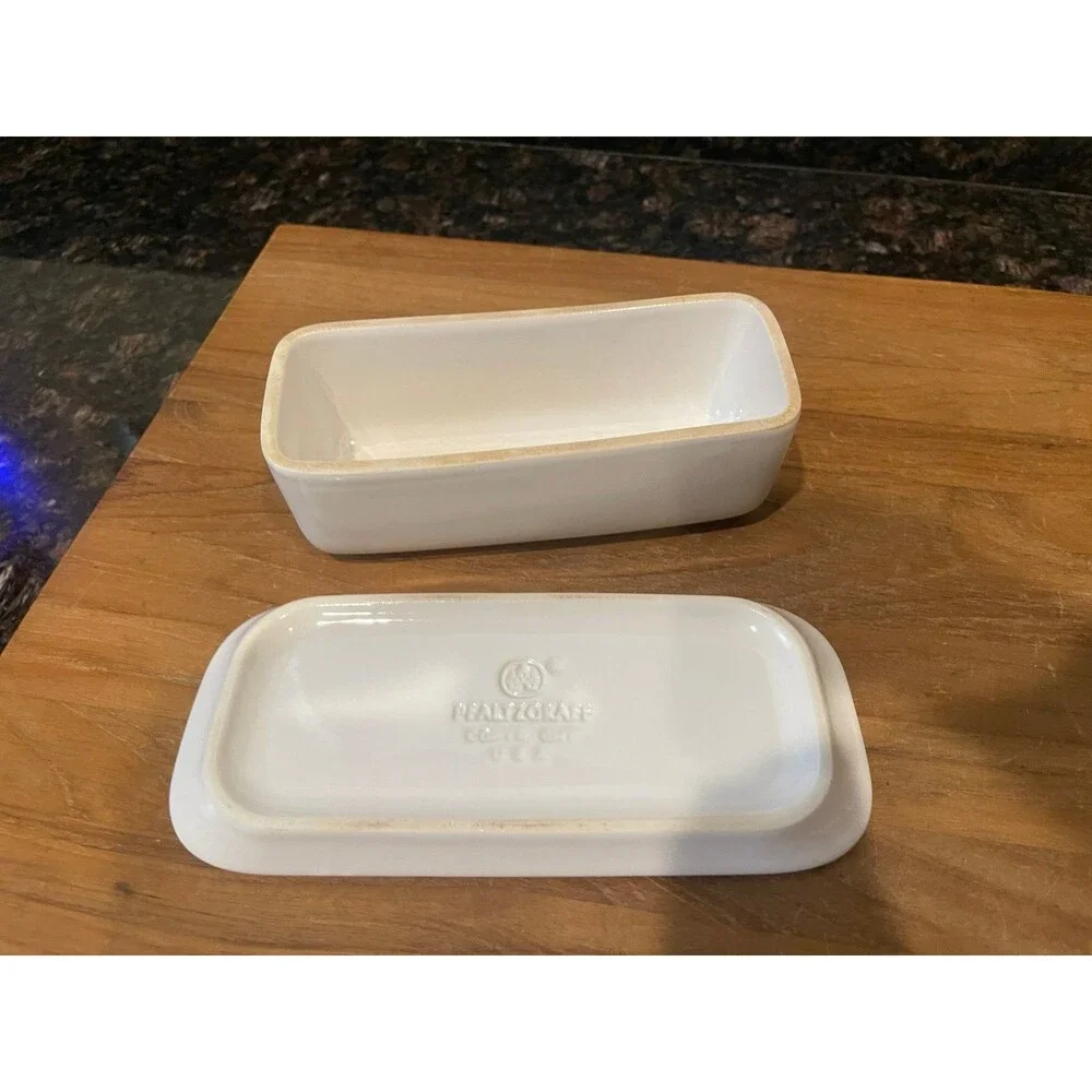 Pfaltzgraff blue tulip stoneware covered butter dish